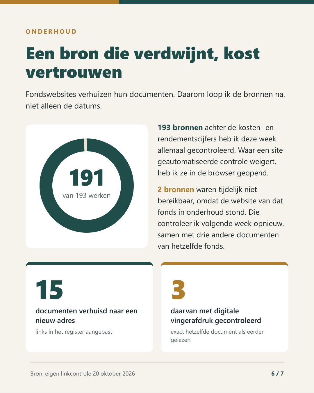 Pagina 6: onderhoud van bronnen